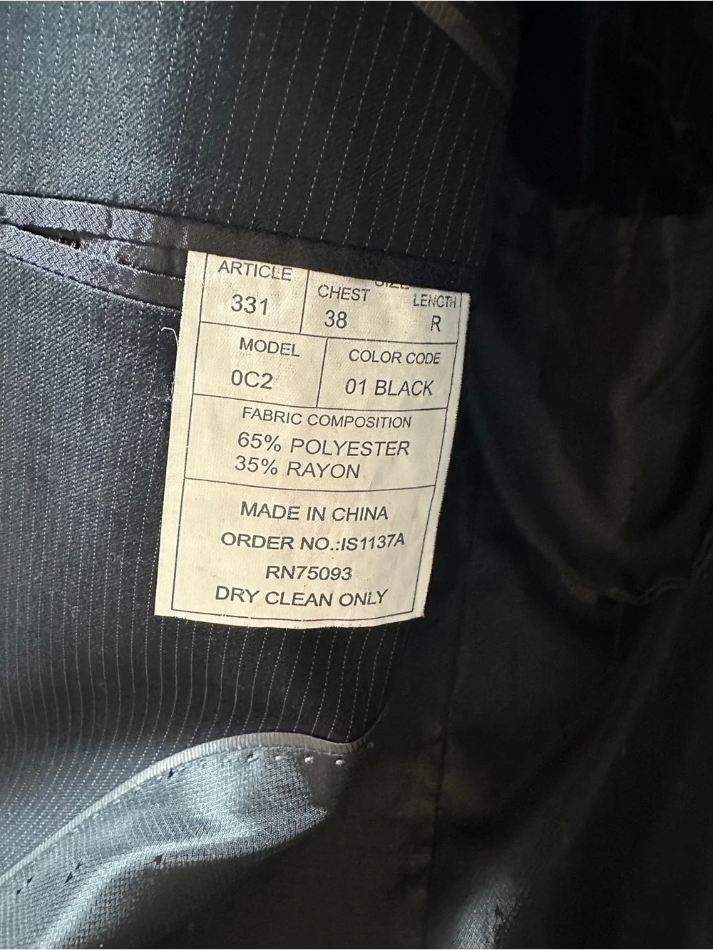 2 Men’s Black Suit Jackets 40L & 38R Repair Lot Midtown Man Marc Tulio Stretch